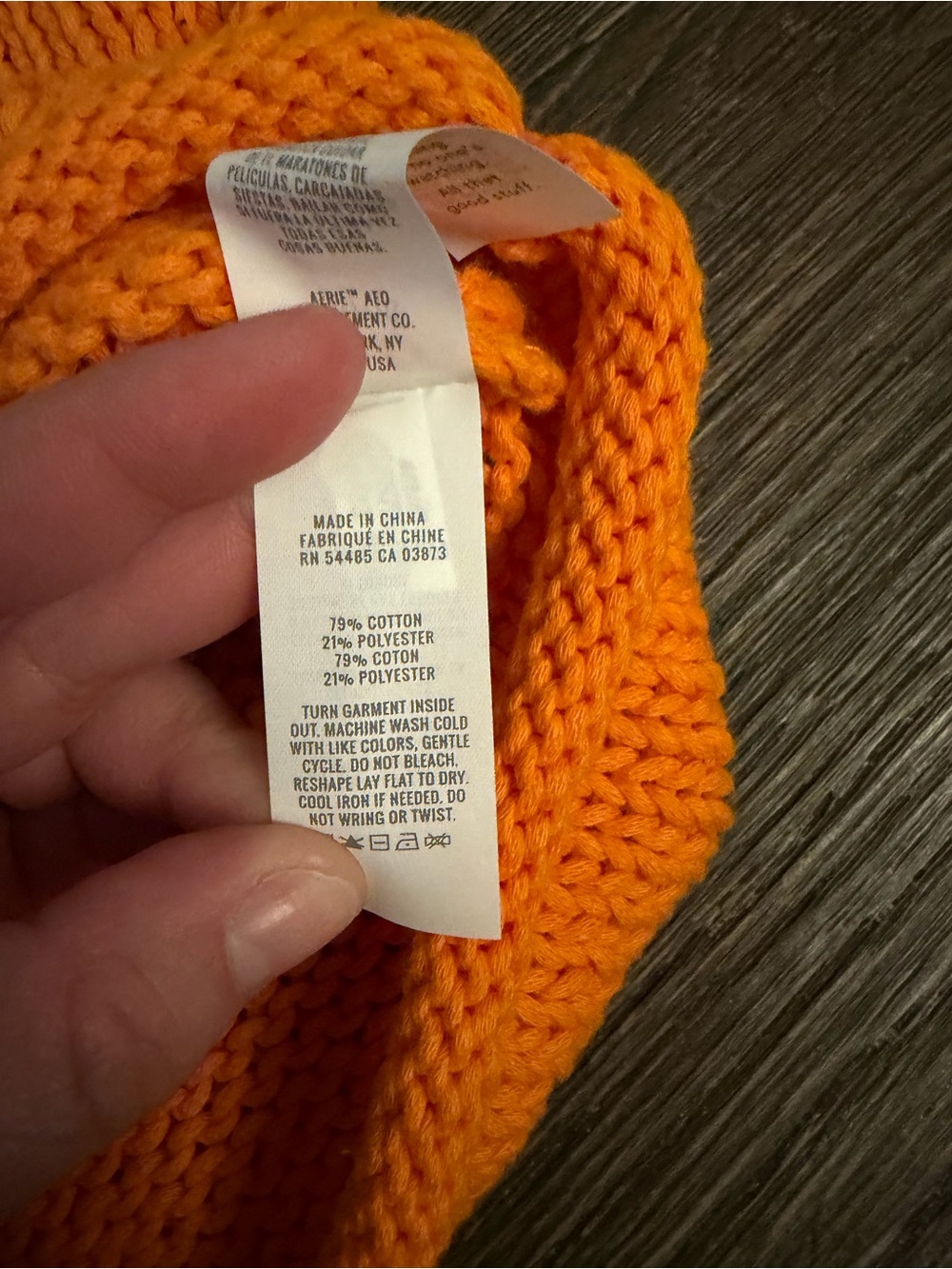 Women's Aerie Loose Knit Cropped Off the Shoulder Sweater in Orange Pop Size XXL - Picture 5 of 7